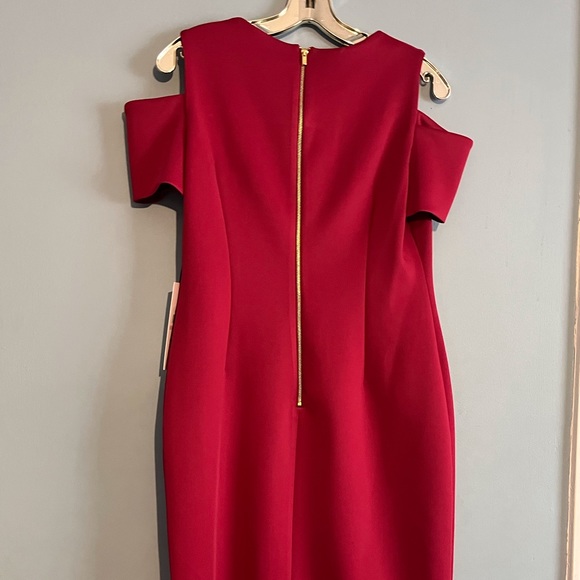 SELLING CALVIN KLEIN DRESS SIZE 10 COLOR RED PLUM BNWT - Picture 7 of 16